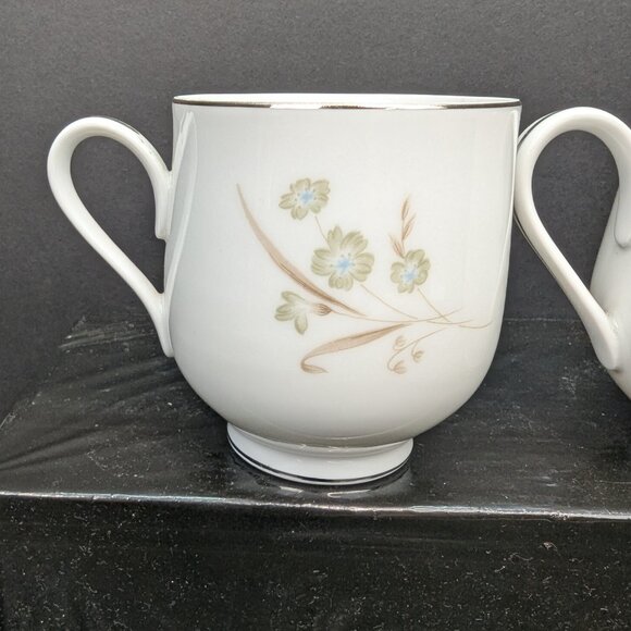 Sango Odette Pattern 6266 Porcelain 6 Oz Flat Teacup Green Blue Floral - Picture 4 of 8